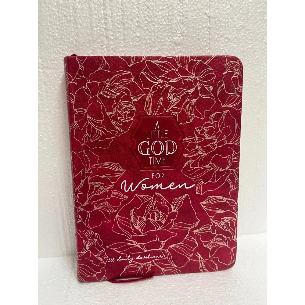 A Little God Time For Women 365 Daily Devotions Red Floral Embossed Journal
